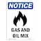 Signmission OSHA Notice Sign, 24" Height, Rigid Plastic, Gas And Oil Mix Sign With Symbol, Portrait OS-NS-P-1824-V-12988 - alternate 1